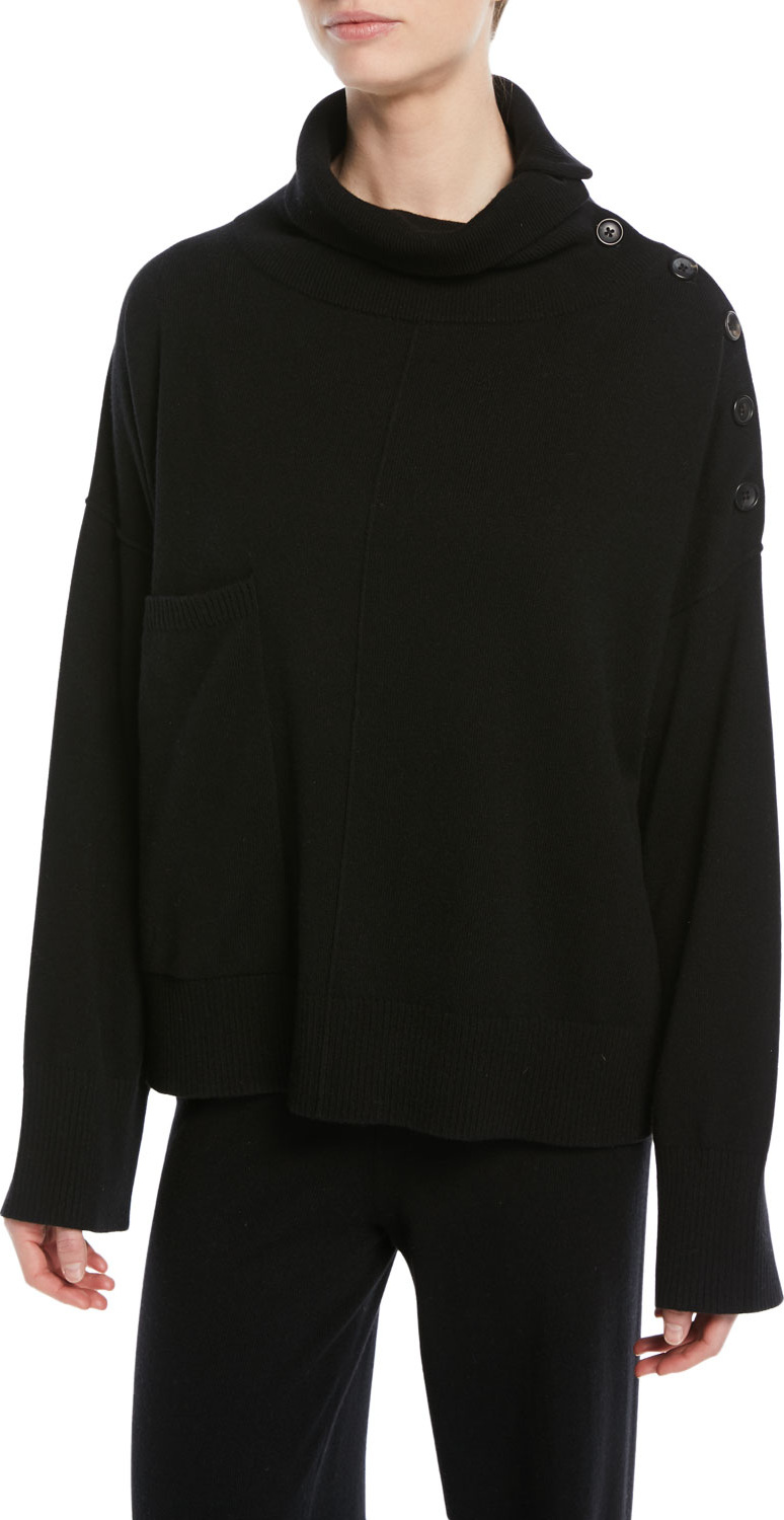 Joseph Mongolian Cashmere Button-Detail Sweater
