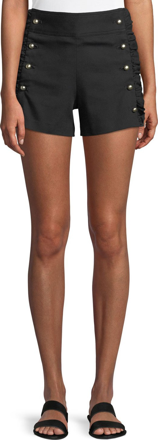 Club Monaco Hajari Sailor-Button Frill Shorts