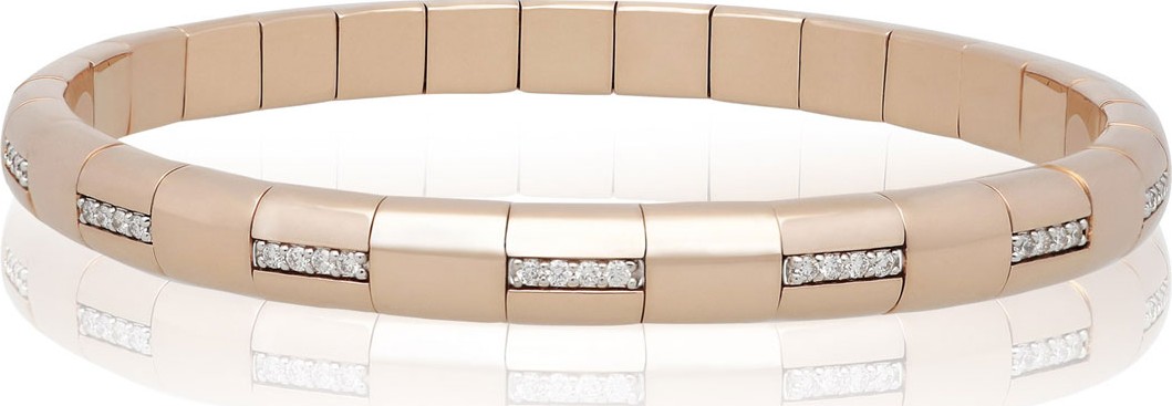 Roberto Demeglio PURA GOLD 18k Rose Gold Woven Diamond Bar Bracelet