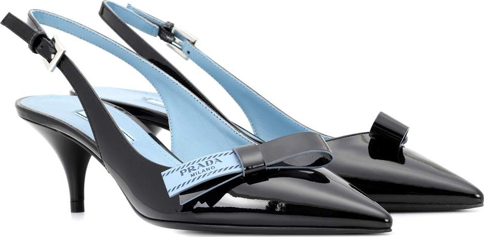 Prada Patent leather slingback pumps