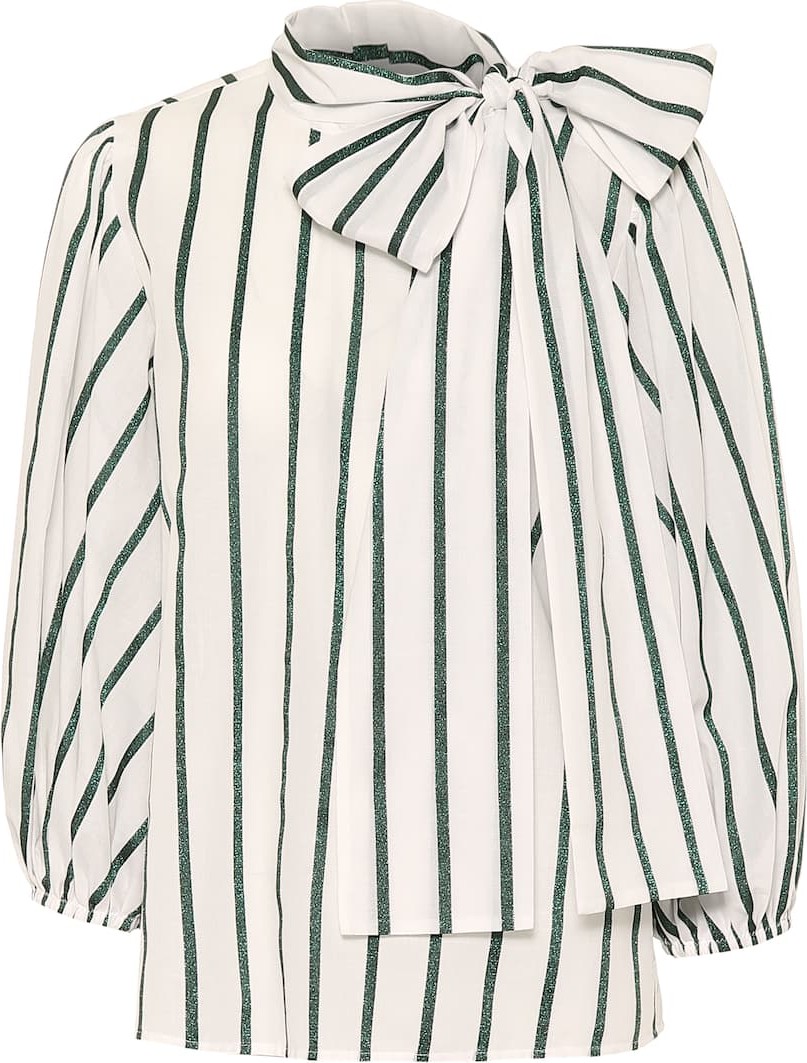 RED Valentino Striped cotton-blend blouse