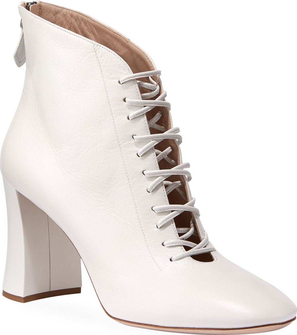 Miu Miu Lace-Up Leather Booties