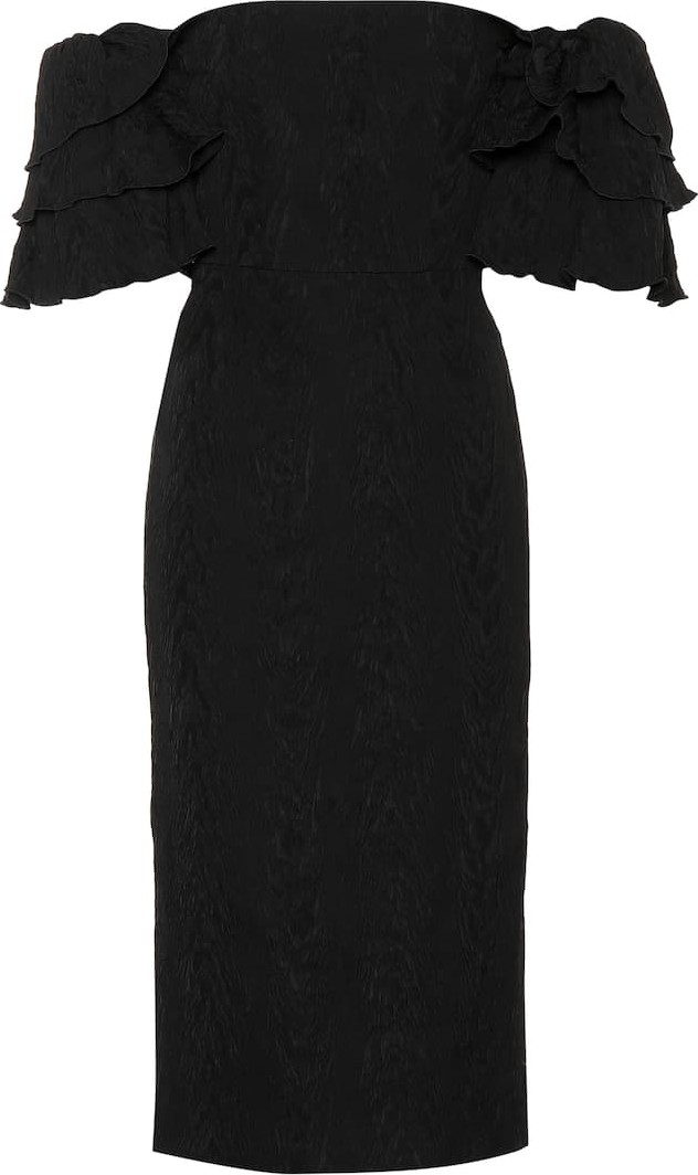 Alexachung Jacquard off-the-shoulder dress