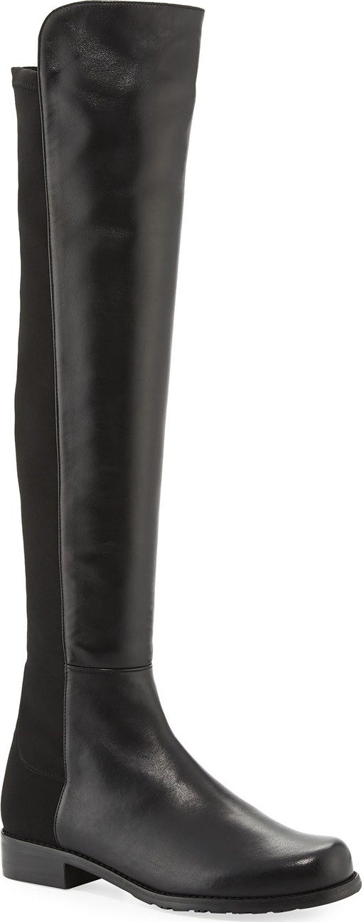 Stuart Weitzman 50/50 Leather Over-the-Knee Boot, Black
