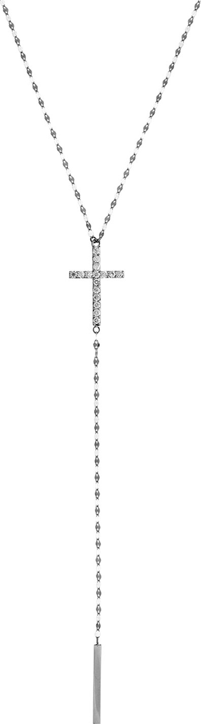Lana Crossary 14K White Gold Necklace with Diamonds