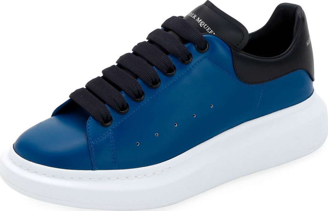 Alexander McQueen Men's Oversized Leather Low-Top Sneakers