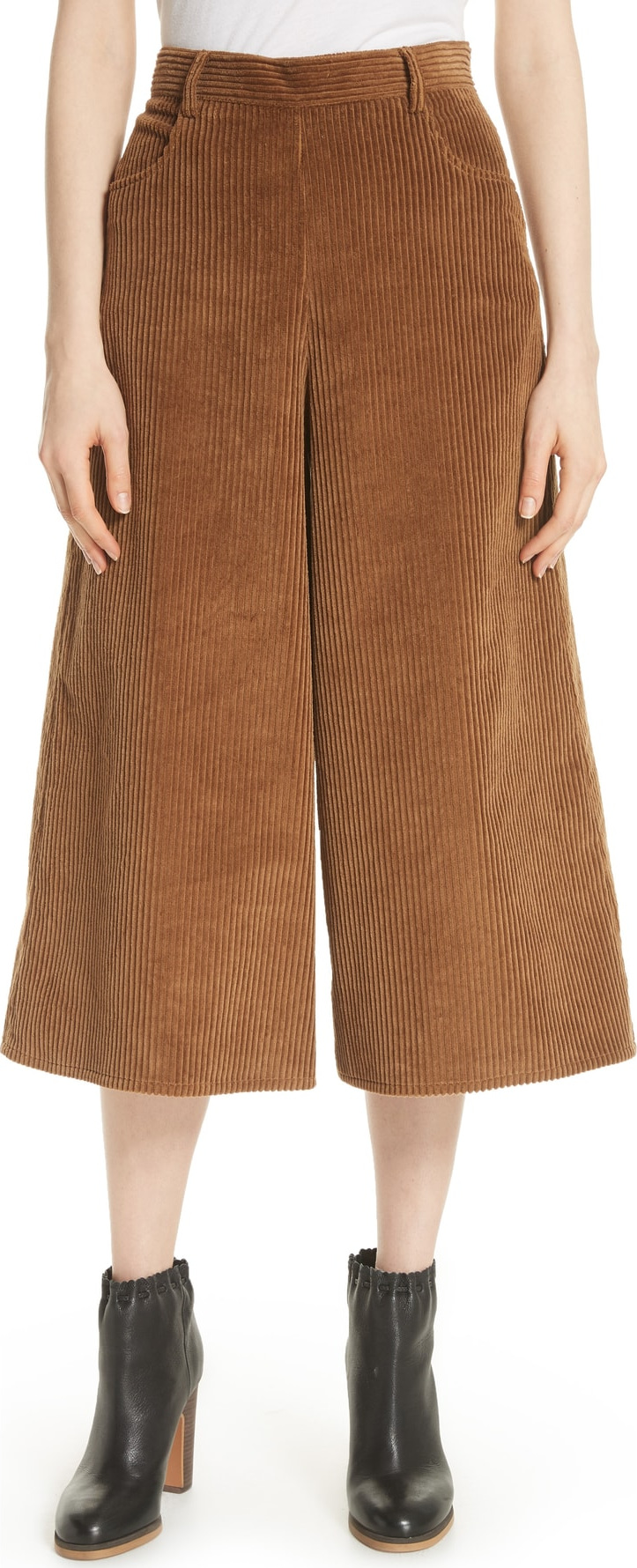 See By Chloé Corduroy Wide Leg Crop Pants