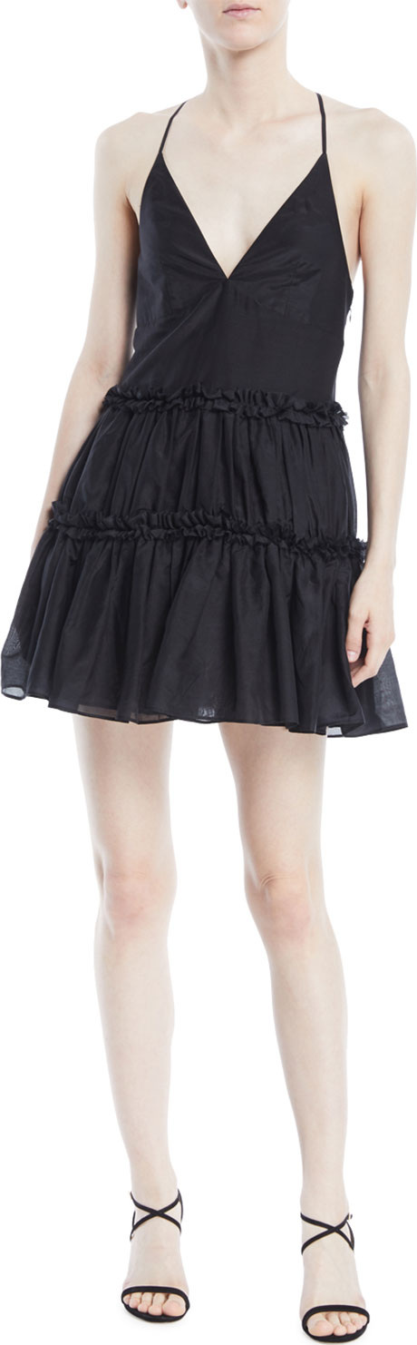 CAMI NYC The Sky Racerback Ruffle Slip Dress