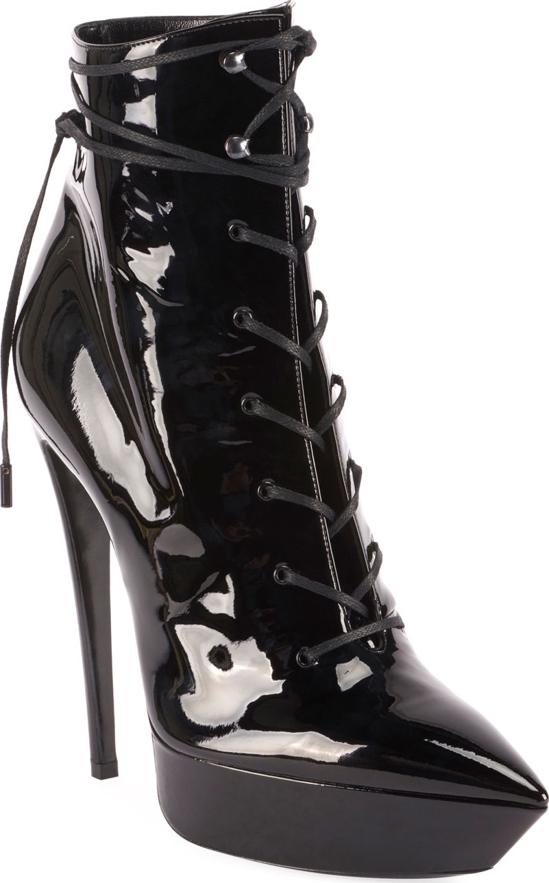 Saint Laurent Betty Lace-Up Platform Booties
