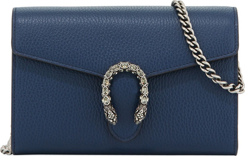 Gucci Dionysus Leather Mini Chain Bag, Black