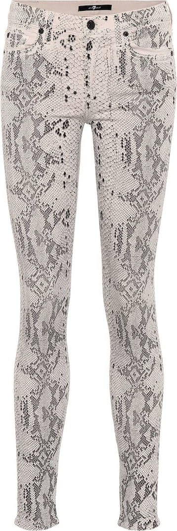 7 For All Mankind The Skinny snake-print jeans