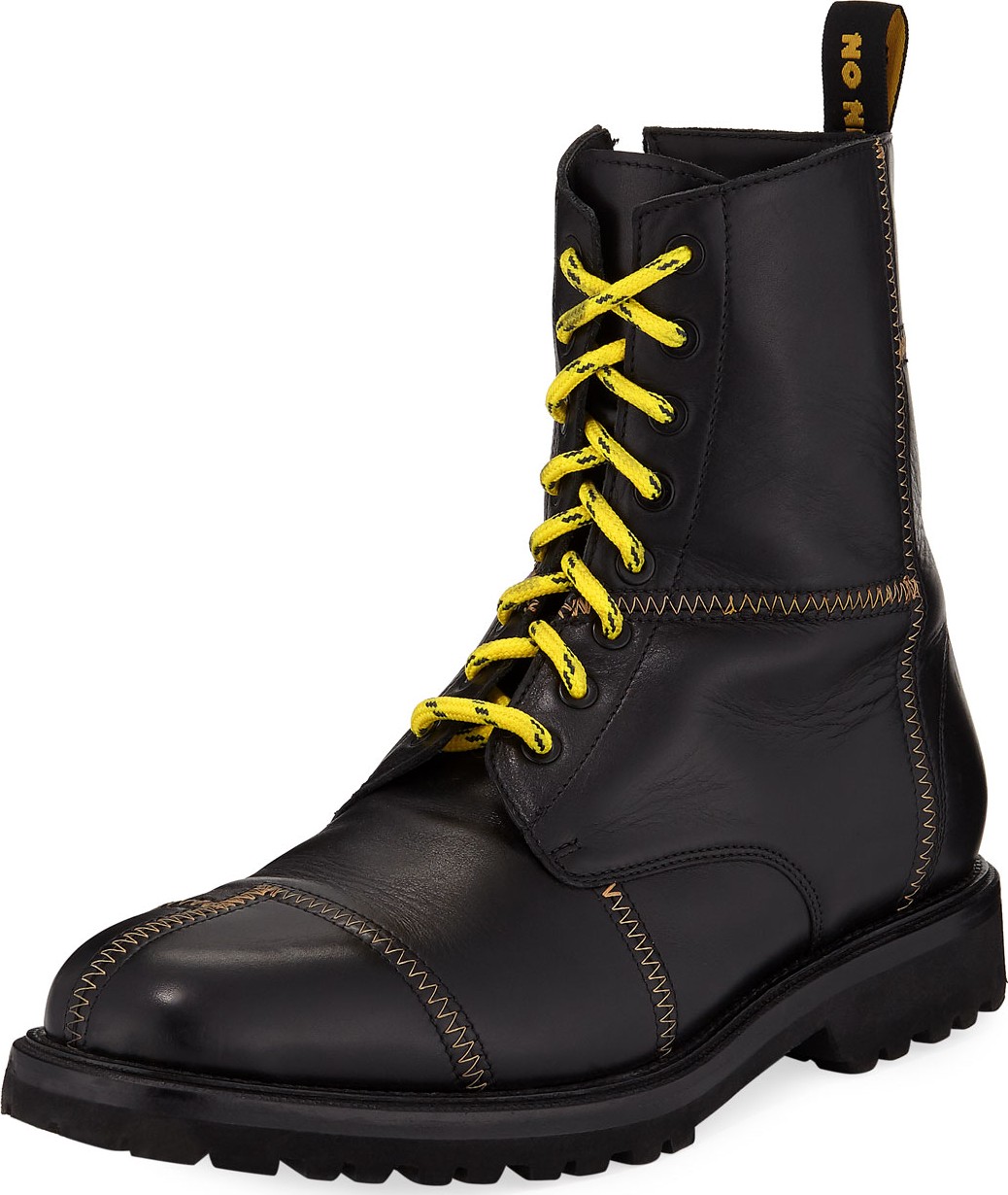 Ovadia & Sons Men's Panic Leather Combat Boots