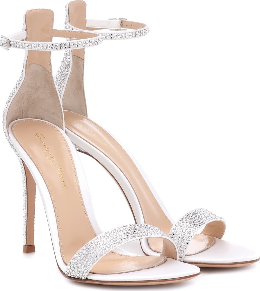 Gianvito Rossi Glam 105 embellished satin sandals