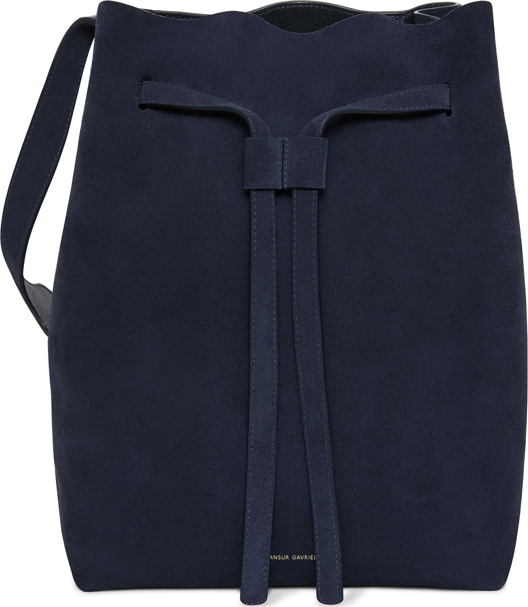 Mansur Gavriel Drawstring Suede Hobo Bag