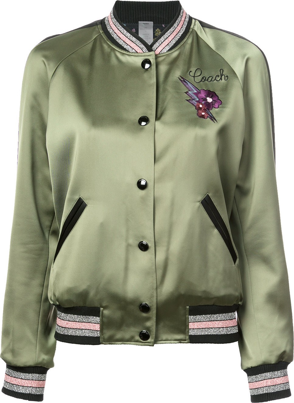 COACH reversible satin varsity jacket