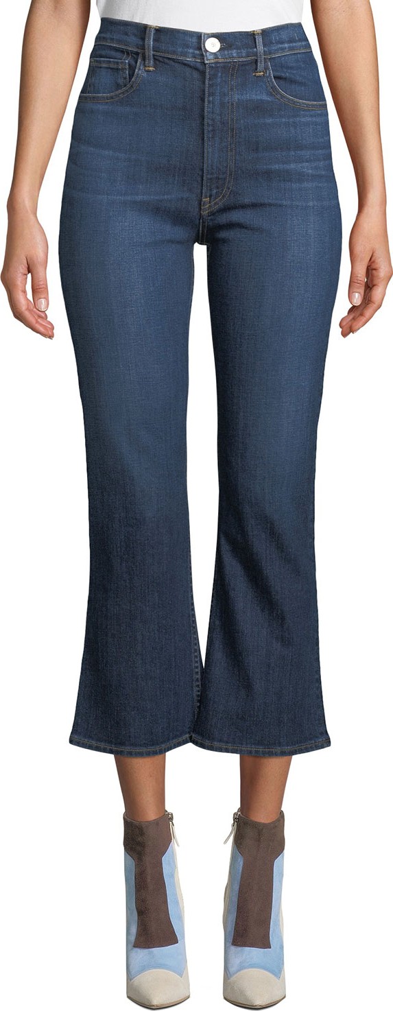 3X1 Empire High-Waist Flare-Leg Cropped Jeans