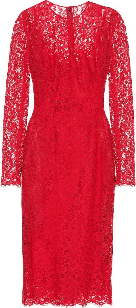 Dolce & Gabbana Cotton-blend lace midi dress