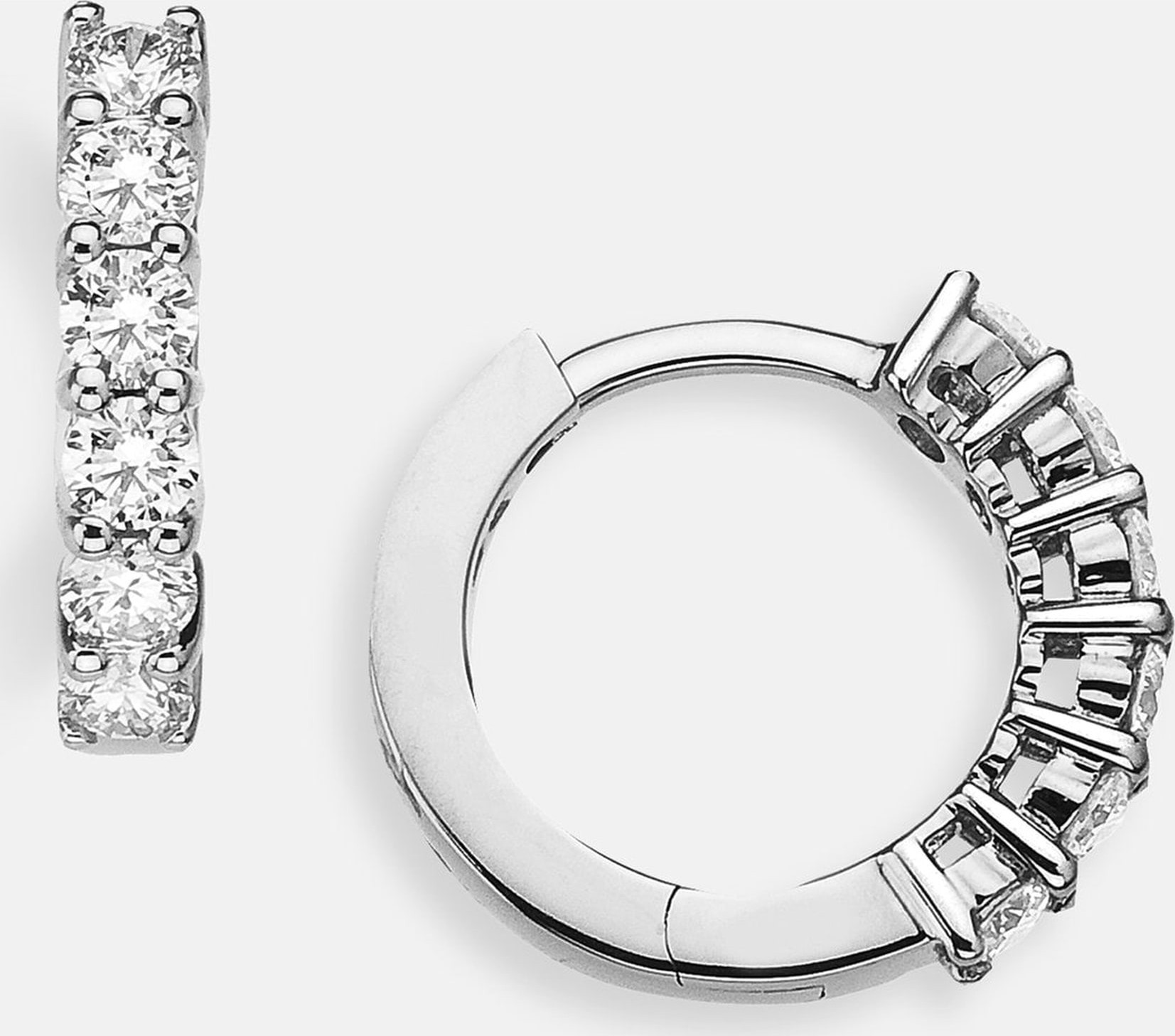 Roberto Coin Diamond Huggie Hoop Earrings