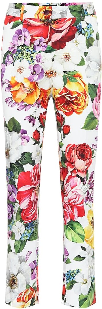 Dolce & Gabbana Floral stretch-cotton straight pants