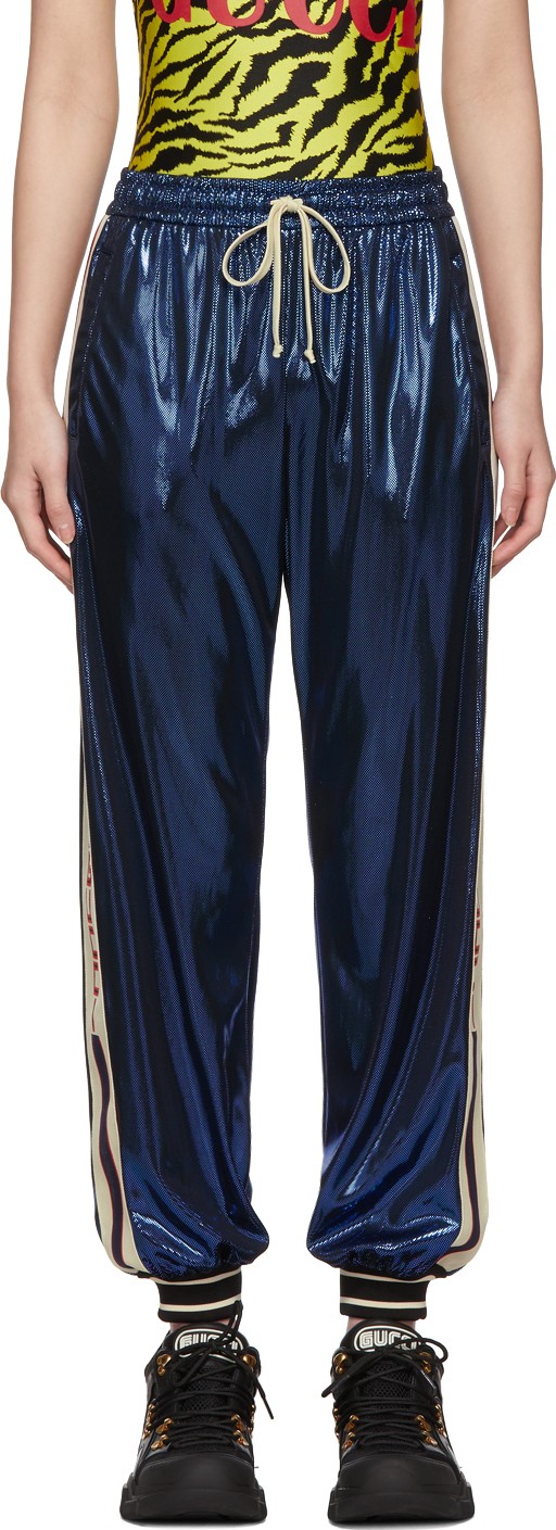 Gucci Blue Laminated Lounge Pants