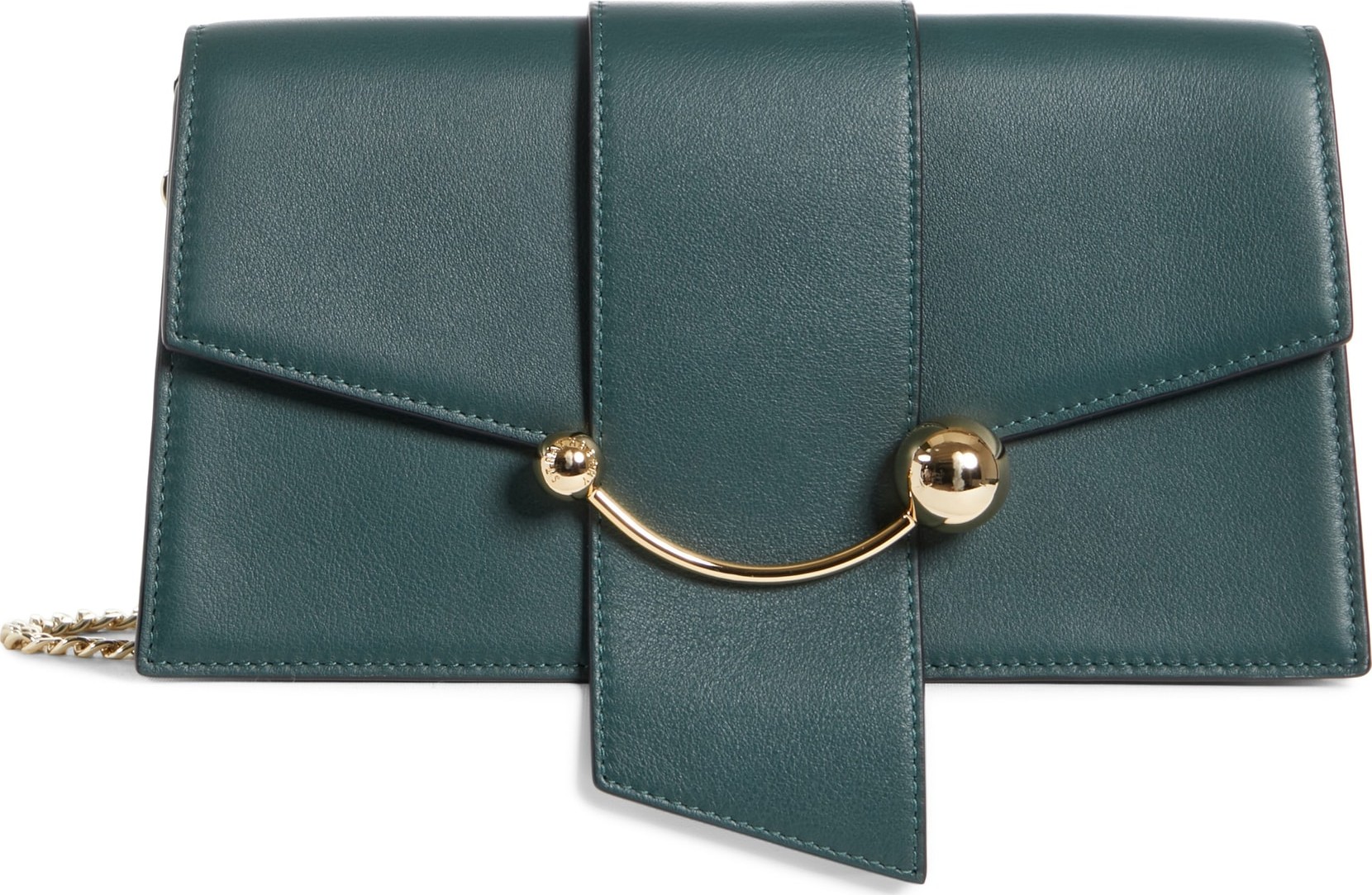 Strathberry Mini Crescent Leather Clutch