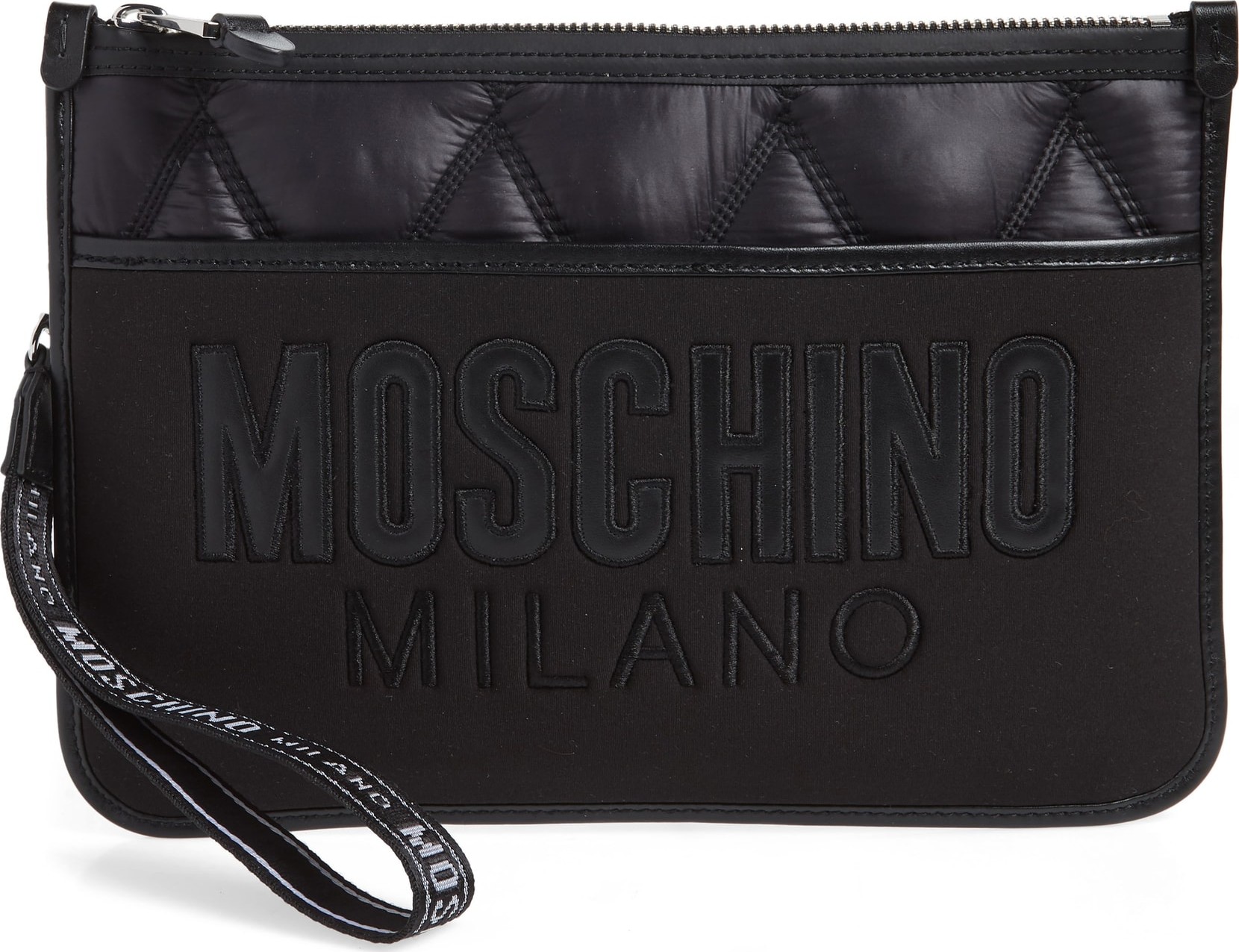 Moschino Quilted Nylon Clutch