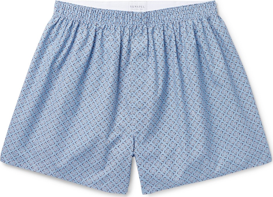 Sunspel Printed Cotton Boxer Shorts