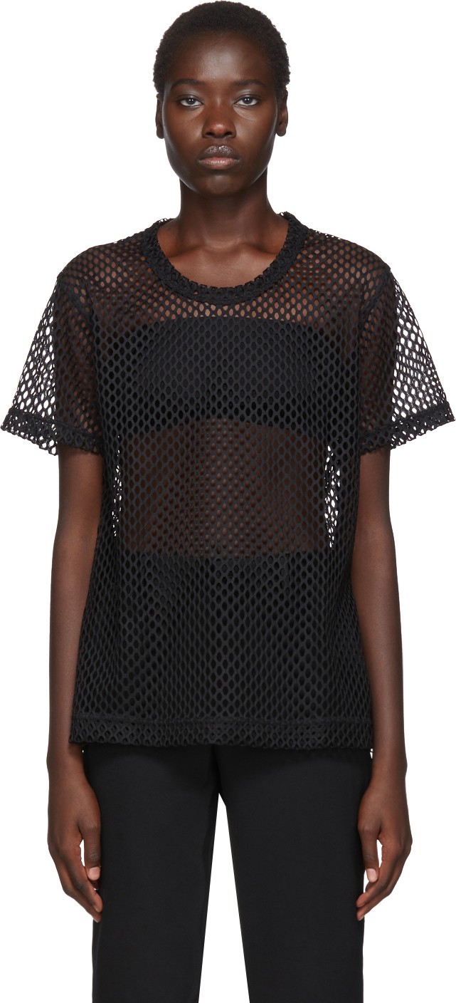 Comme Des Garçons Homme Plus Black Mesh Raschel T-Shirt