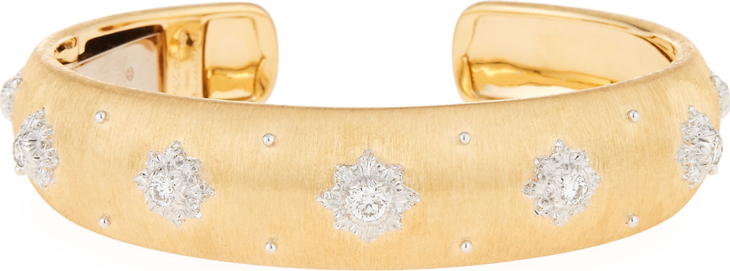 Buccellati 18k Macri Cuff Bracelet w/ Diamonds, Yellow Gold