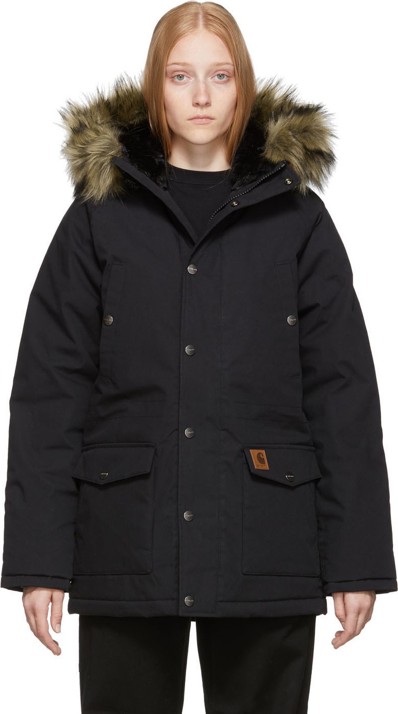 Carhartt Work In Progress Black Trapper Parka