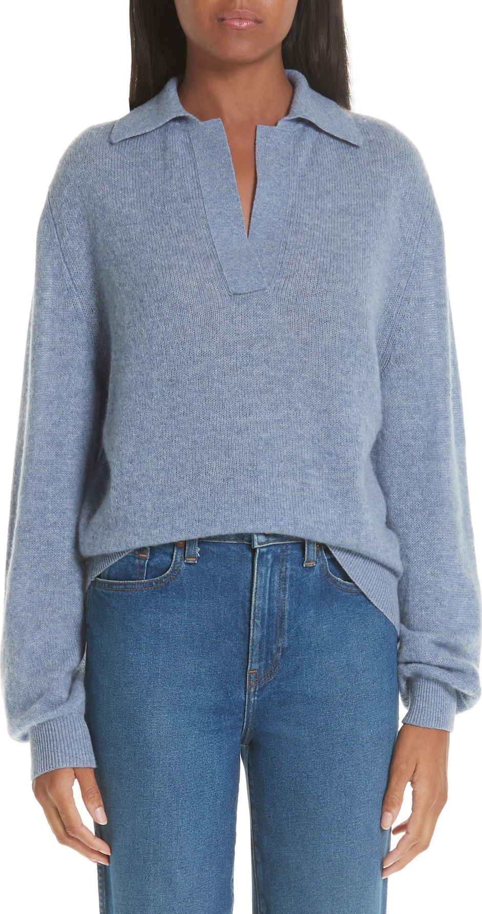 Khaite Jo Cashmere Polo Sweater