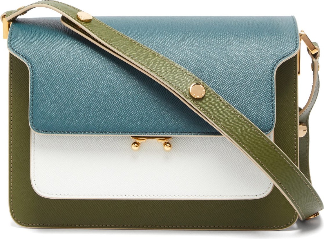 Marni Trunk medium saffiano-leather shoulder bag