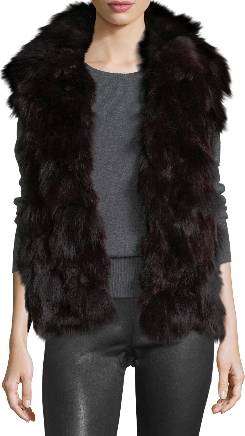 Adrienne Landau Fur Open-Front Vest