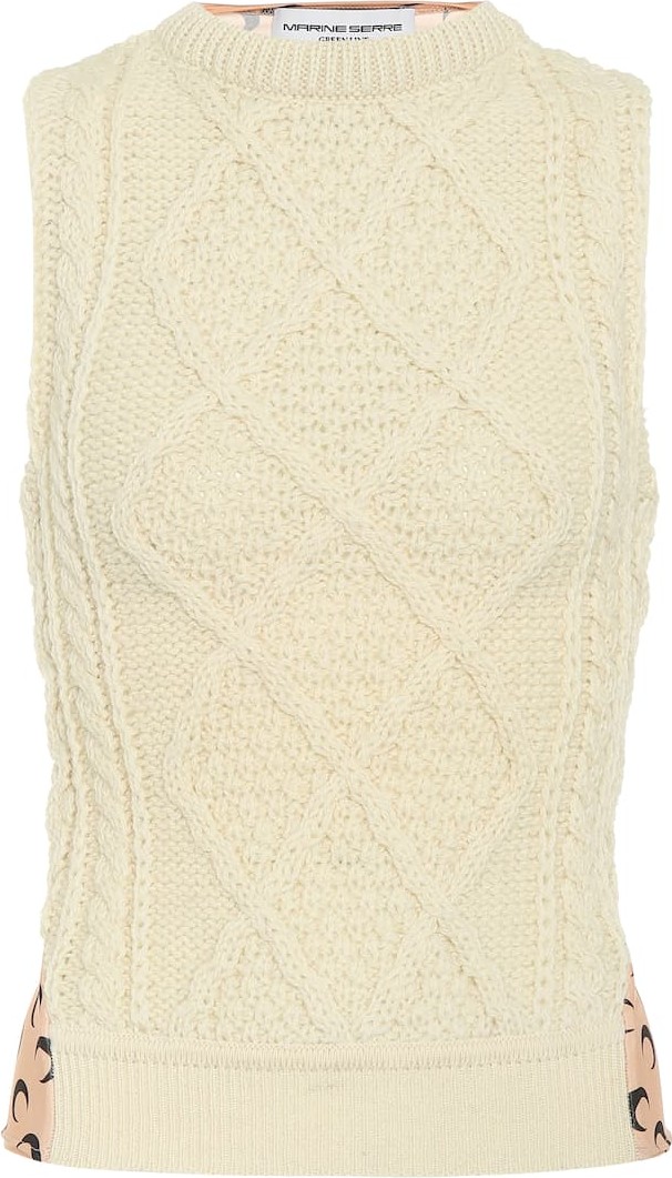 Marine Serre Wool and stretch-jersey sweater