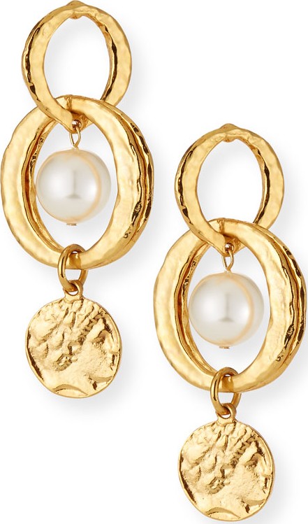 Oscar De La Renta Pearly Link-Drop Earrings