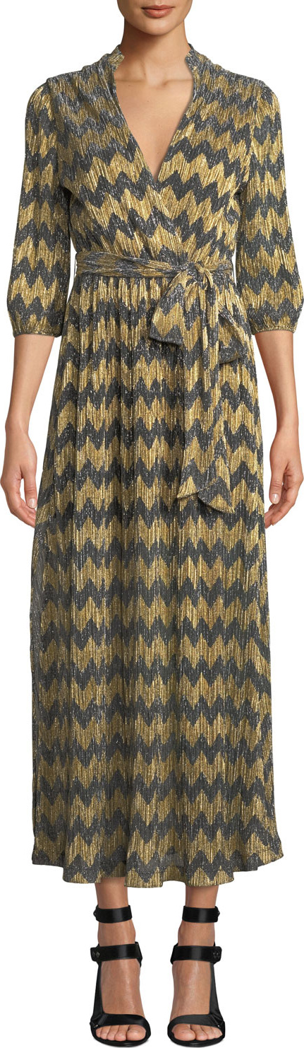 Alice + Olivia Katina Gathered Midi Dress with Belt
