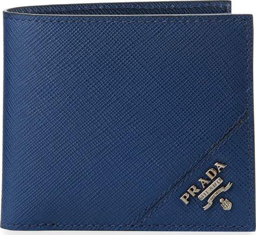 Prada Saffiano Corner Logo Wallet