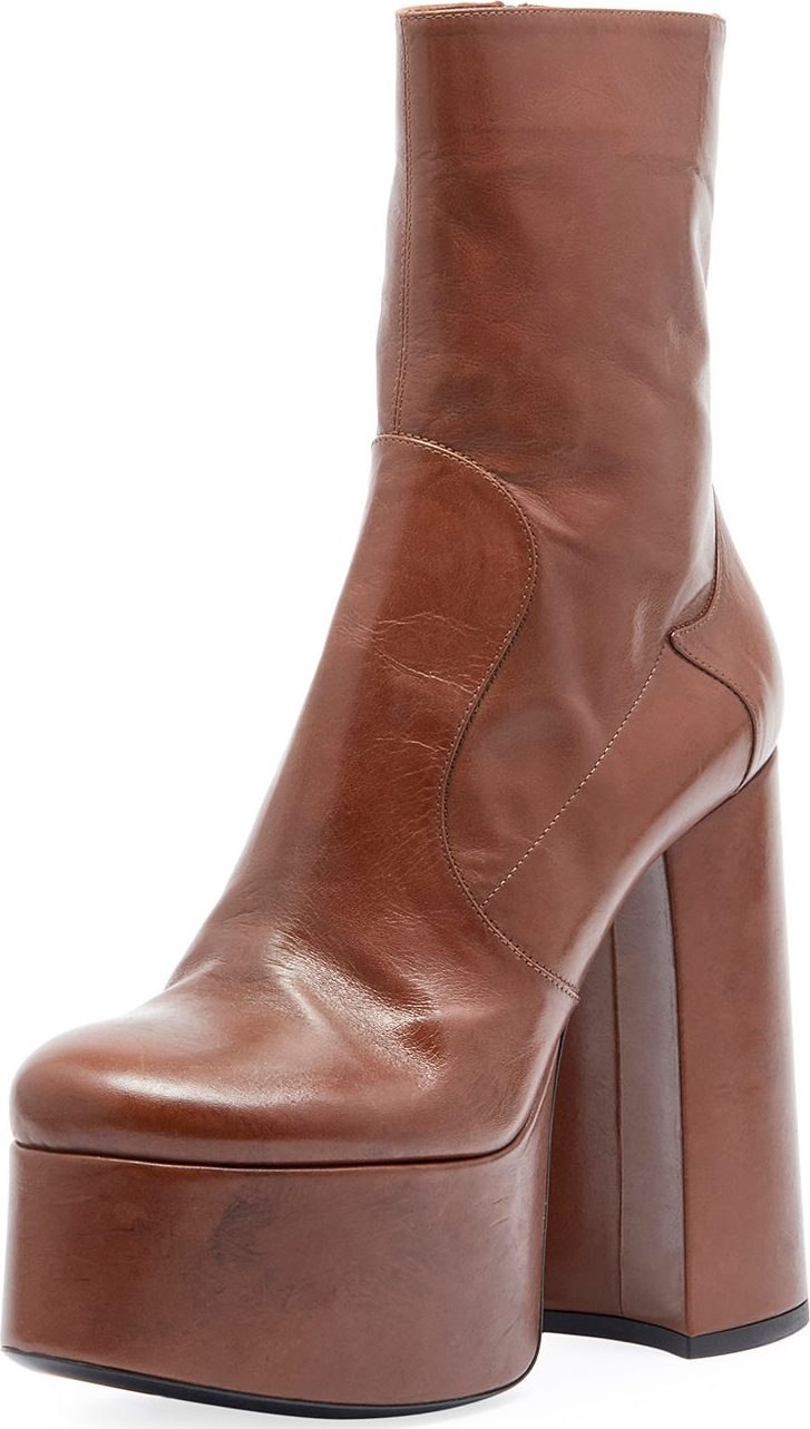 Saint Laurent Billy Kangaroo Leather Platform Boot