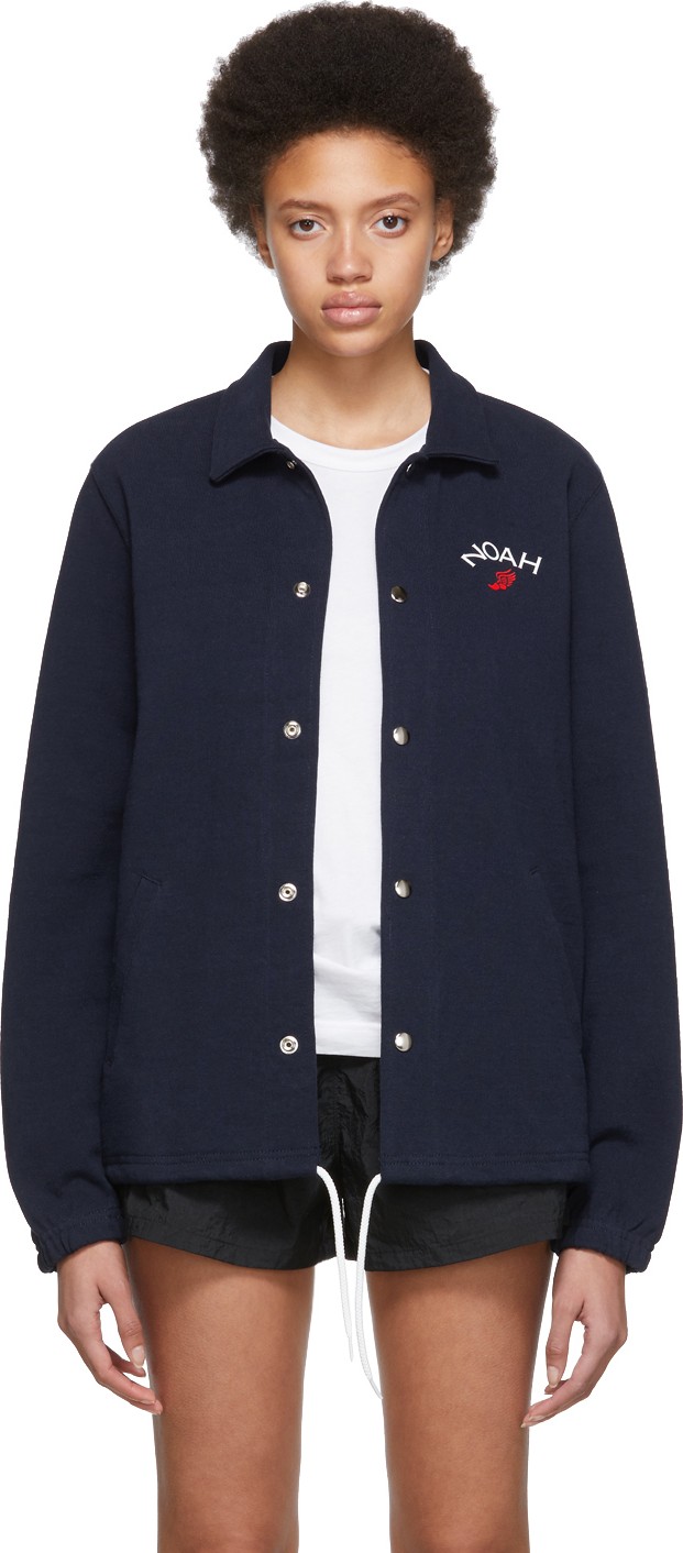 Noah NYC Navy Rugby Coaches Jacket