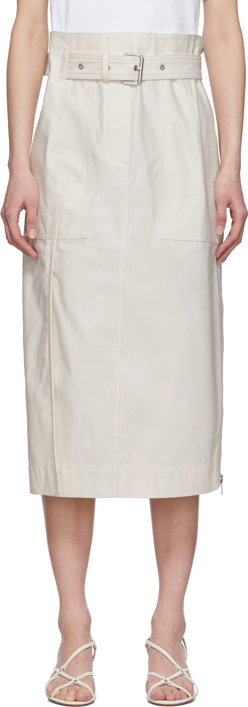 3.1 Phillip Lim White Belted Cargo T-Shirt Dress