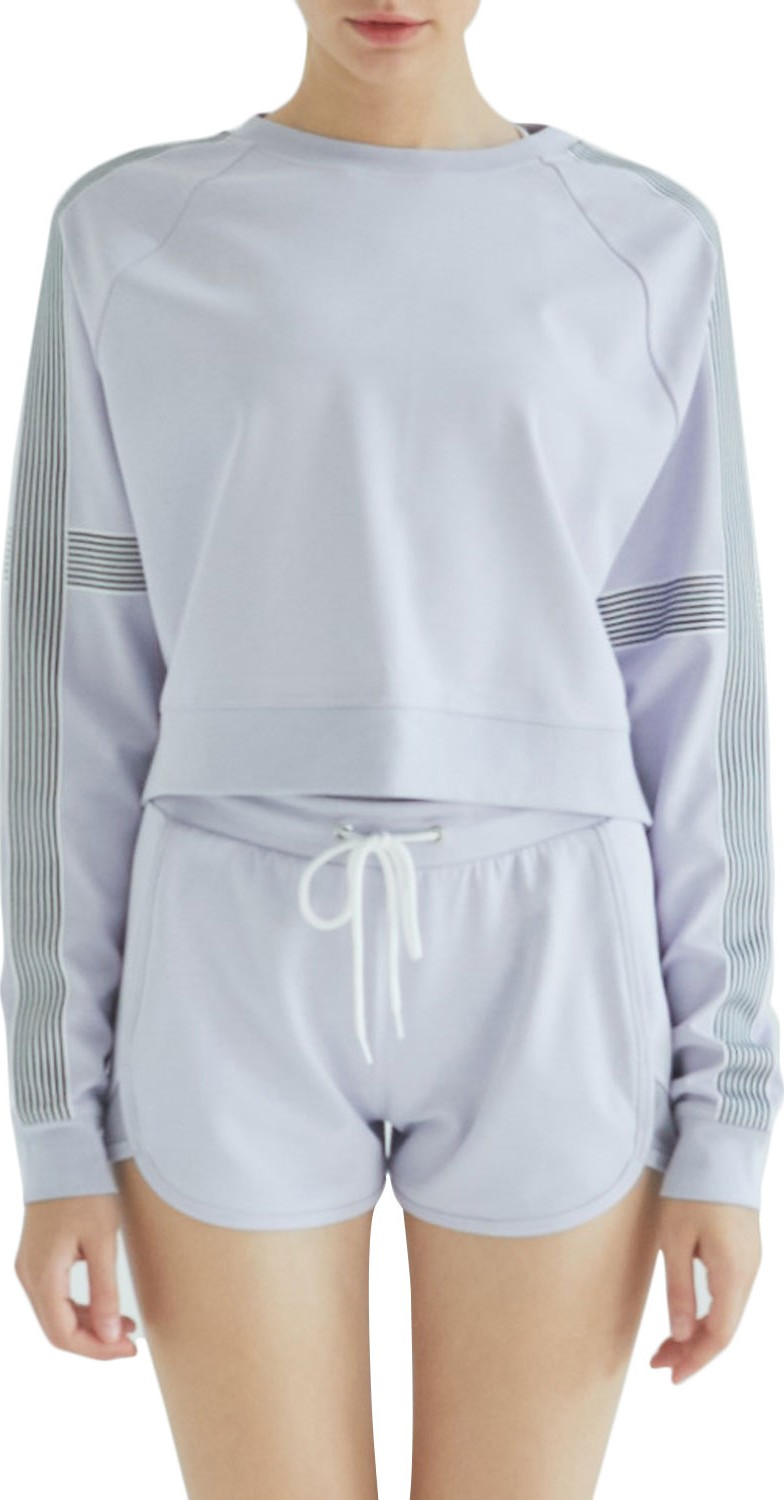 Nylora Lani Striped Raglan-Sleeve Crop Top