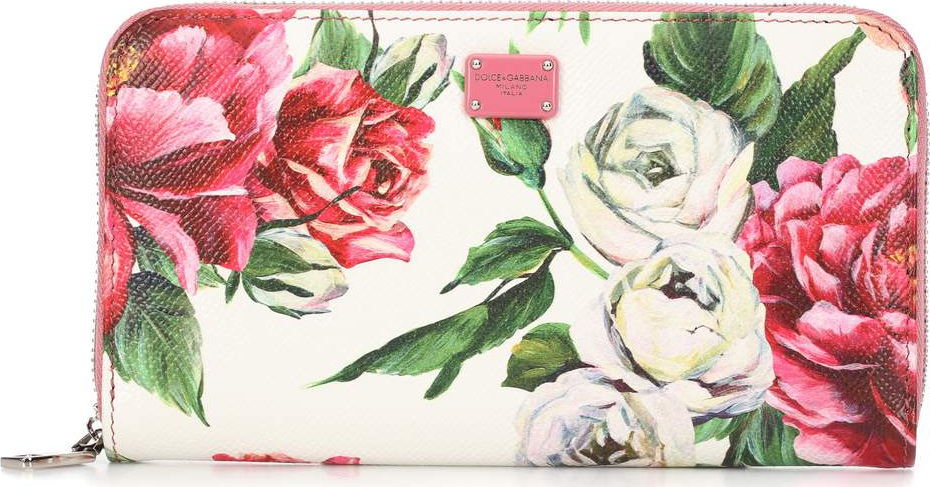 Dolce & Gabbana Rose leather zip wallet