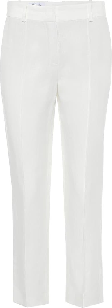 Loro Piana High-rise straight linen pants