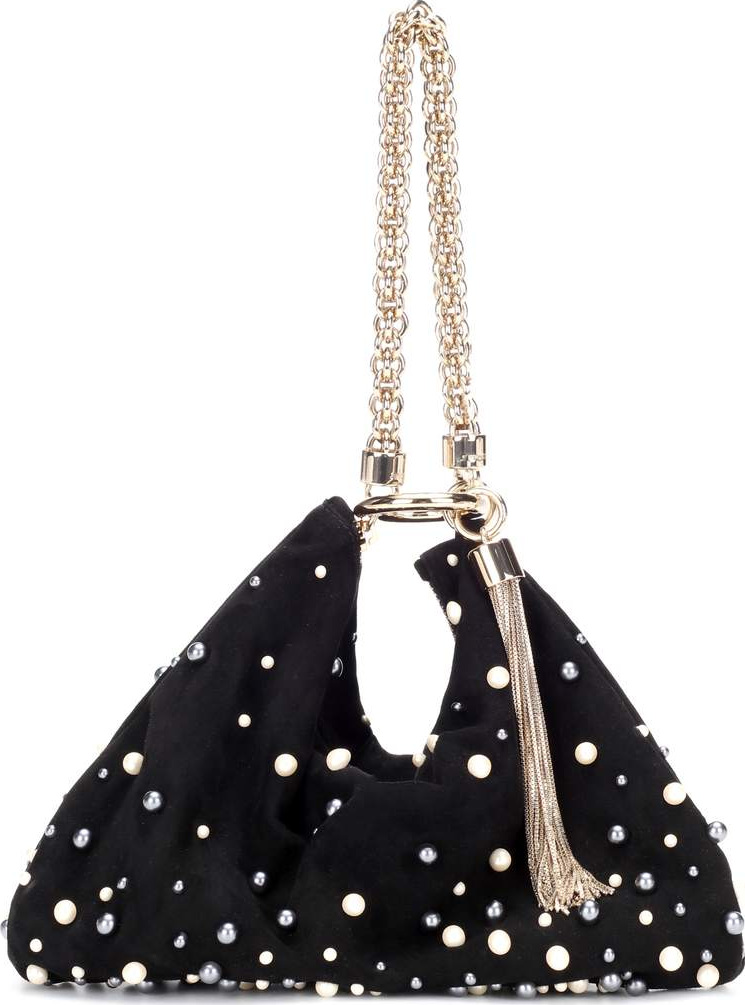 Jimmy Choo Callie embellished suede clutch