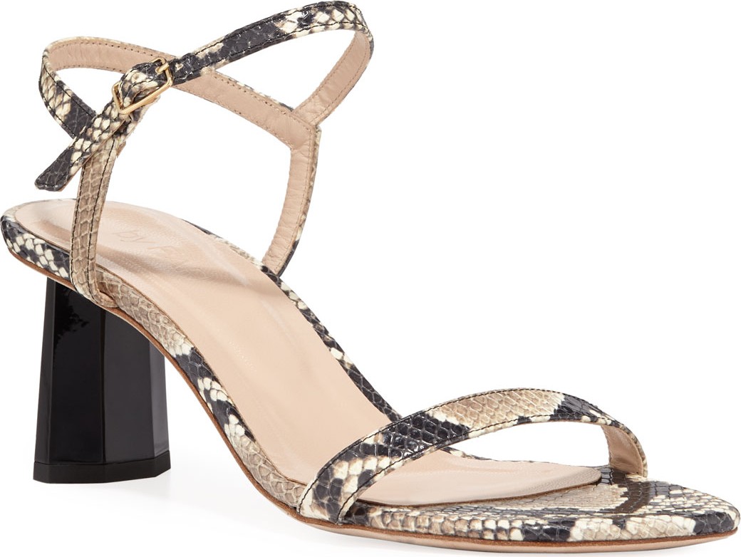 By Far Magnolia Snake-Print Sandals