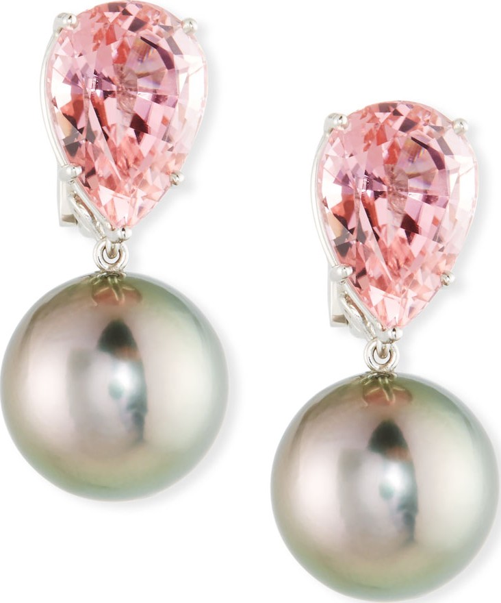Assael 18k White Gold Tourmaline & Pearl Clip-On Earrings