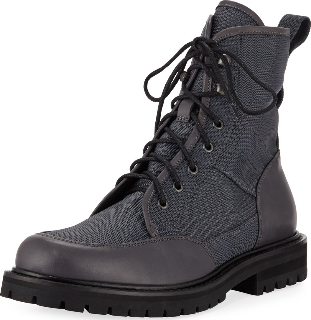 Aquatalia Men's Irus Mesh Boots with Leather Trim