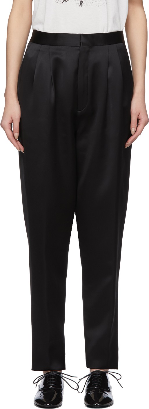 Saint Laurent Black Satin Trousers