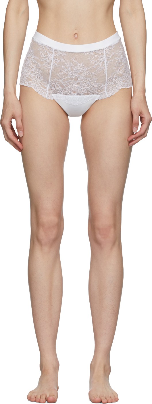 La Perla White Lu Bianca High Rise Briefs