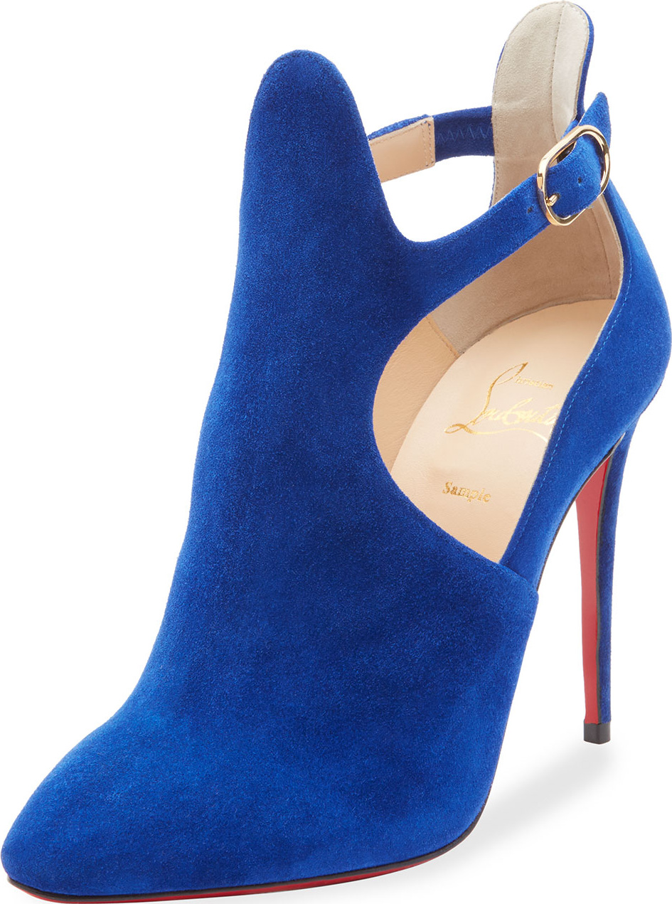 Christian Louboutin Canadada Suede Cutout Red Sole Bootie